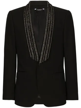 Dolce & Gabbana Blazer monopetto con paillettes - Nero