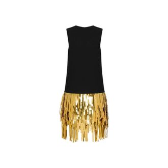 Moschino Party Dresses, female, Multicolor, Size: L Embellished stretch crepe dress