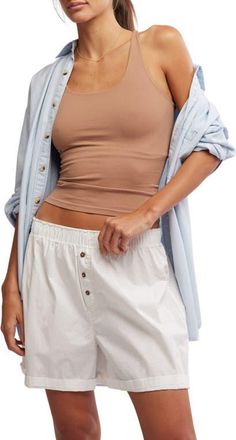 Free People Clean Lines Racerback Tank in Chocolate Malt at Nordstrom, Size Small