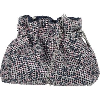 Jessica McClintock Maxine Rhinestone Mesh Bucket Clutch in Pink Navy Multi at Nordstrom Rack