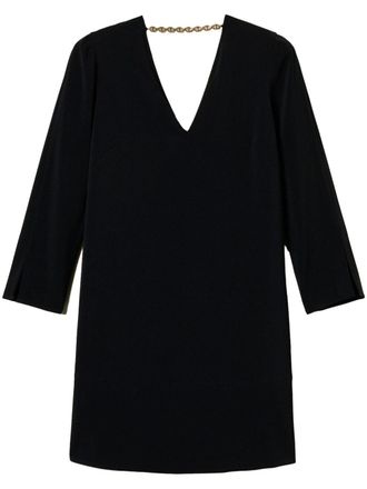 Twin-Set flounce Oval T chain mini dress - women - Polyester/Spandex/Elastane/Polyester - 48 - Black