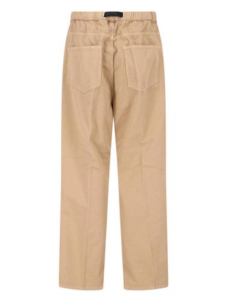 White Sand Mens Trousers Beige Cotton