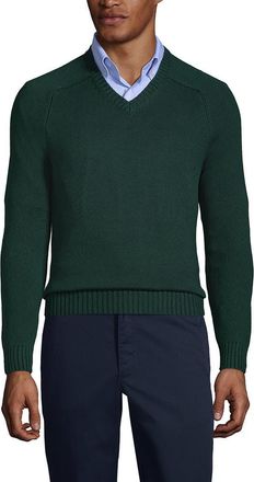 Lands End School Uniform Young Cotton Modal V-neck Sweater in Evergreen at Nordstrom, Size X-Large