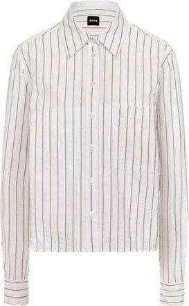HUGO BOSS Briella Monday Blouse - Dames - Overhemden - Wit - 3XL - Katoen - Overhemden