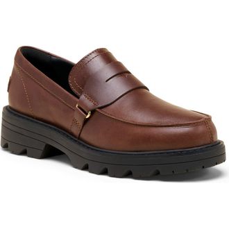 Sorel Revel Ave Penny Loafer in Tobacco/Black at Nordstrom, Size 8.5