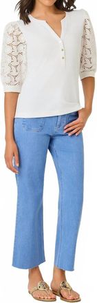 Lilly Pulitzer Ronson Eyelet Knit Top In Resort White