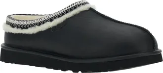 UGG Mens Black Mules With Embossed Logo Leather