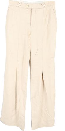 Acne Studios Acne Studios geplooide broek met wijde pijpen in nude viscose