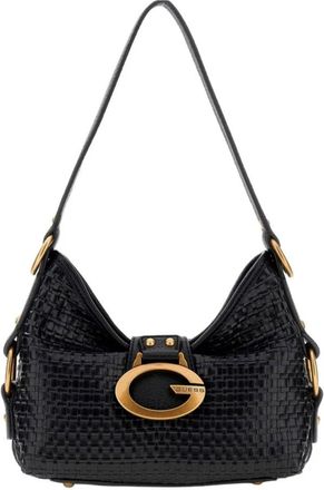 Guess Camden Mini Schoudertas - Dames - Schoudertassen - Zwart - S - Leer - Tassen