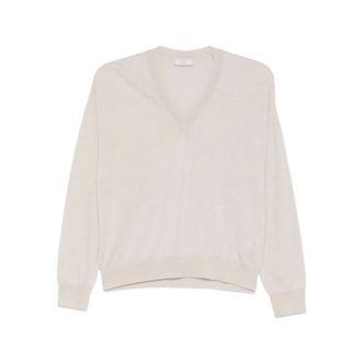 PESERICO V-neck Knitwear, female, White, M, V-neck Long-Sleeve Top