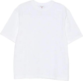 Casablanca T-Shirts, male, White, Size: 2XL Applique Monogram Oversized Short Sleeve T-shirt