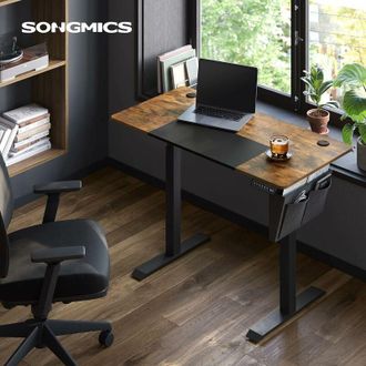 Songmics Songmics - Scrivania Elettrica Regolabile in Altezza, 60 x 120 x (72-120) cm, Regolazione Continua, Piano Giuntato, Memory con 4 Altezze