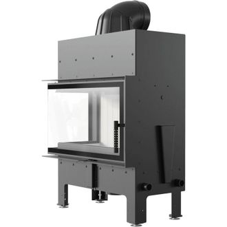 Kratki Luftkamin FLOKI M links mit schwarzem Termotec und Selbstschlie&szlig;ung