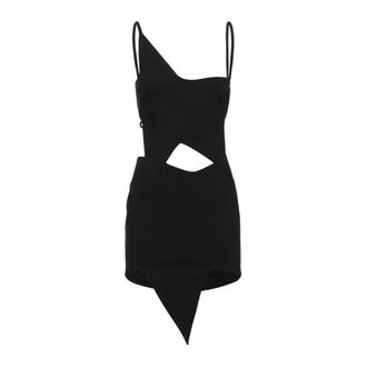 The Attico Dames, Jurken, Zwart, Maat: 2XS Polyamide