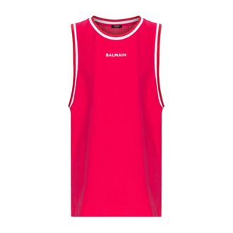 Balmain Short Dresses, female, Pink, Size: M Beach Dress with Embroidered Logo