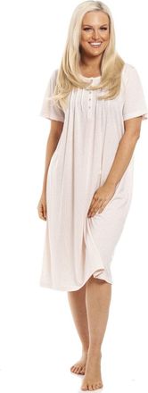 Camille Stylish Honeycomb Print Jersey Nightdress 10-12 Pink