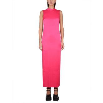Versace Maxi Dresses, female, Pink, Size: M Enver Satin Cocktail Dress