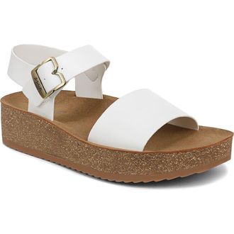 Dr. Scholls Happy Lucky Wedge Platform Sandal in White at Nordstrom, Size 6.5
