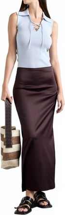 Vanessa Bruno Floriane Satiny Skirt In Brun