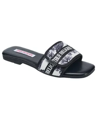 True Religion Women Missy Logo Adjustable Sandal in Black at Nordstrom, Size 10