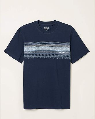 FatFace Jacquard T-Shirt - Navy