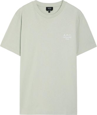 A.P.C. Logo-embroidered Cotton T-shirt - Light Grey - Xxl