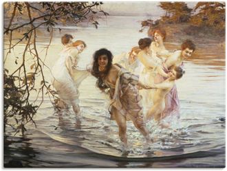 Artland Wandbild »Glückliches Spiel im Wasser. 1899« Gruppen & Familien 1 Stk. tlg. als Leinwandbild, Poster in verschied. Grössen