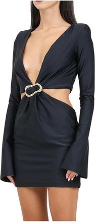 Amen Jurk van Lycra - Dames - Feestkleedjes - Zwart - L - Kleedjes