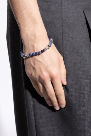 Ferragamo Bracelet With Stones, Mens, Blue