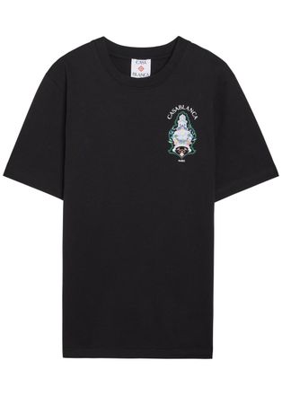 Casablanca Casablanca Hotel Printed Cotton T-shirt - Black - XL