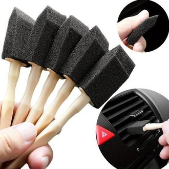 No Brand Juego De 5 Cepillos De Esponja Para La Ventilaci&oacute;n Del Coche: Limpiadores Suaves Para Rejillas, Perillas Y Ranuras Interiores