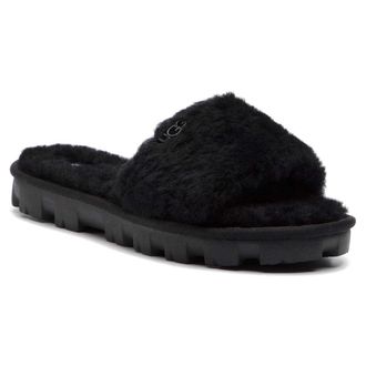UGG Cozette Fur Suede Womens Slides Sandals - Black - Size:UK 5