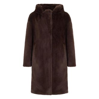 Herno Cappotto lungo effetto pelliccia - - Jackets - Donna - Marrone - XS