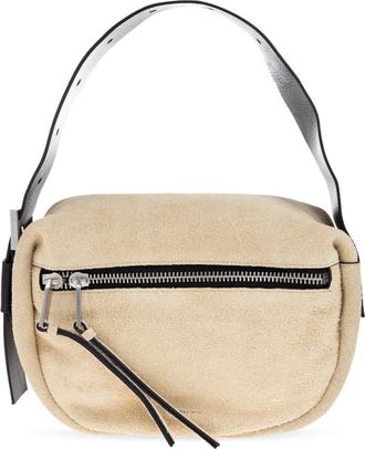 AllSaints Noemie Mini Suede Schoudertas - Dames - Schoudertassen - Beige - ONE Size - Katoen - Tassen