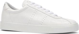 Superga Unisex Adult 2843 Sport Club S Crocodile Print Trainers (White) - Size UK 2.5