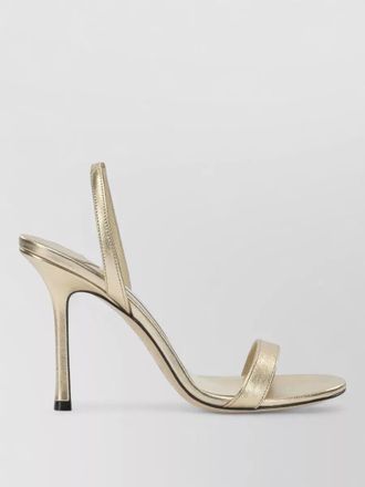 Jimmy Choo London Jenn 100mm metallic open toe stiletto sandals