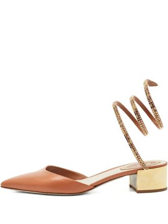 Rene Caovilla Pumps con cristalli 40mm - Marrone
