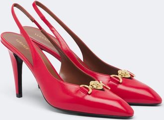 Versace Clelia Medusa leather slingback pumps