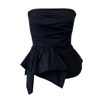 Max Mara Tops, Dames, Blauw, XS, Leer, Mselaccio Taffeta Corset Top