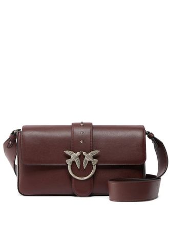Pinko medium Love studded bird leather shoulder bag - women - Bovine Leather/Polyamide/Polyurethane/Cotton - One Size - Brown