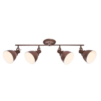 Netlighting Giorgio Ceiling Spotlight Bar Rust Colored 4x E14 in Brown
