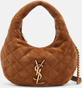 Saint Laurent Icarino Mini suede top-handle bag