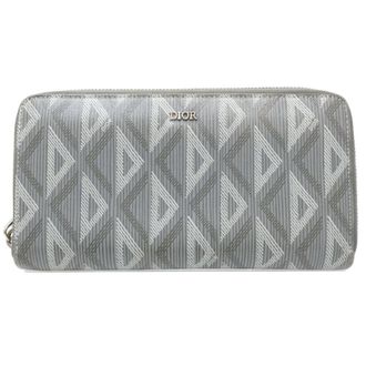Dior Gray Canvas Long Wallet (Bi-Fold) (Pre-Owned)