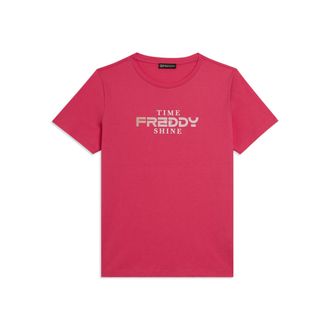 Freddy T-shirt Comfort Fit con Logo FREDDY e Slogan Time Shine