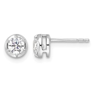 Diamond2Deal 14k White Gold 1/2 ct Lab Grown Diamond Solitaire Stud Earrings VS Clarity, D-E Color