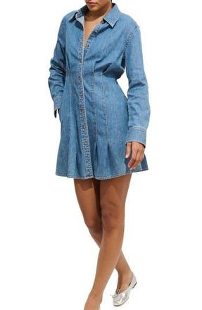 Alex Mill Camille Long Sleeve Denim Shirtdress in Medium Wash at Nordstrom Rack, Size X-Small
