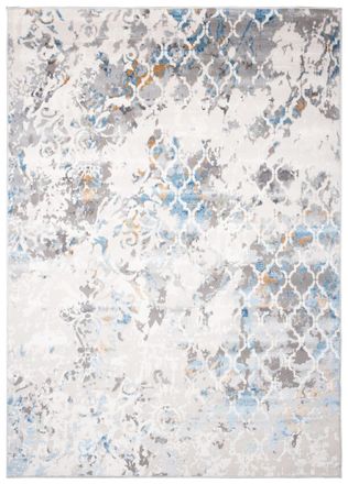 Tapiso Alfombra de sal&oacute;n dormitorio gris crema azul marr&oacute;n treillis 200x300