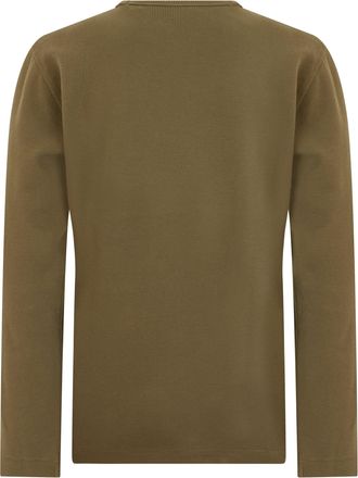 HUGO BOSS Mens Long-Sleeve Cotton T-Shirt Green Open T-Shirts And Polos