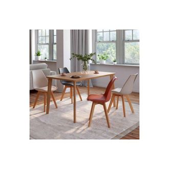 IDMarket Idmarket - Juego De 4 Sillas Escandinavas Sara Mezcla De Colores Gris Oscuro, Terracota, Beige X2