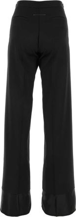 Maison Margiela Womens Stretch Wool-Blend Trousers Black Polyester Virgin